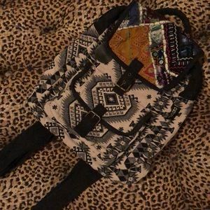 Boho Backpack Black and Cream